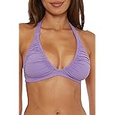 BECCA Womens Color Code Shirred Bikini Top, Adjustable, Tie Back, Swimwear Separates for Women