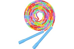 FEZOG 16.5FT Double Dutch Jump Ropes for Adults Kids, Rainbw Long Jump Rope, Beaded Jump Rope for Fitness, Segmented Skipping Ropes for Exercise Training, Tangle-Free