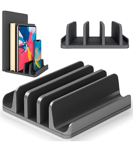 4-Compartment Acrylic Vertical Laptop Stand, Can - View #2