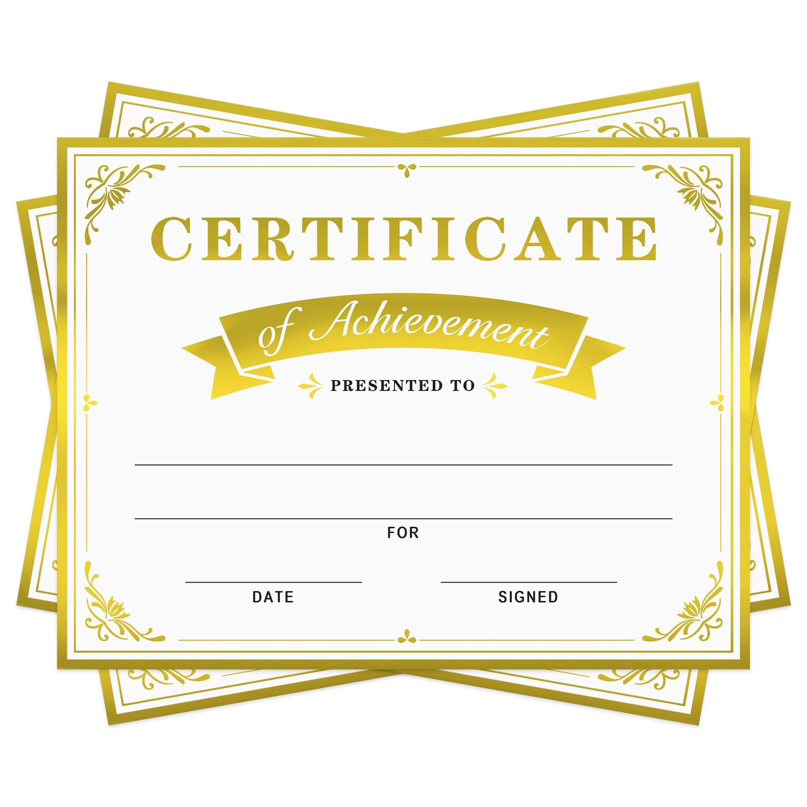 Photo 1 of 35 Pcs Gold Foli Certificate of Completion Awards Certificate of Achievement for Students Teachers School Supplies 8.5x11 Inches