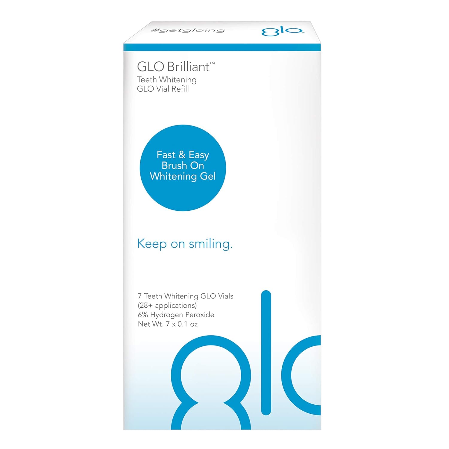 GLO Brilliant 7 Pack Teeth Whitening Gel Treatment Kit for Fast, Pain-Free, Long Lasting Results. Clinically Proven. Includes 7 GLO Vials: Premium Beauty