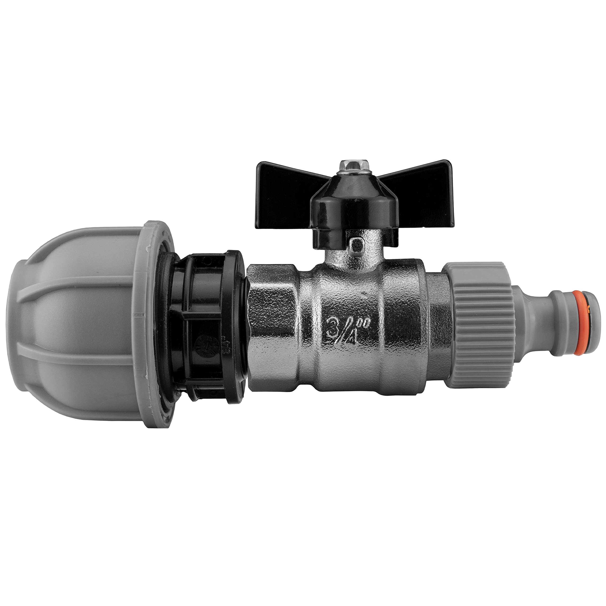 mdpe Compression Water Supply Pipe Fitting to Metal Butterfly Valve-Universal Click-Lock Hose Connection kit,for 20mm,25mm or 32mm Pipe (25mm mdpe)