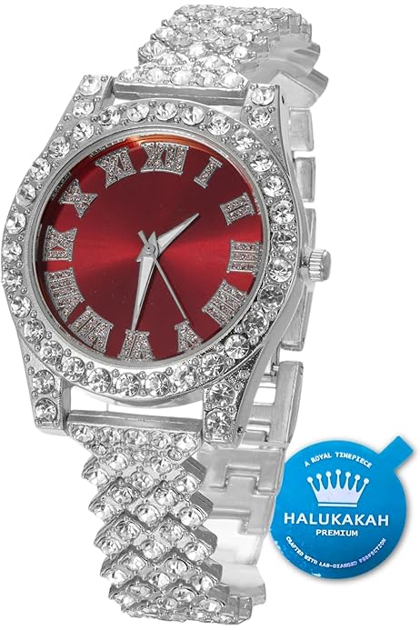 Halukakah Precio De Reloj De Oro Para Hombre Anillo Piedra Azul