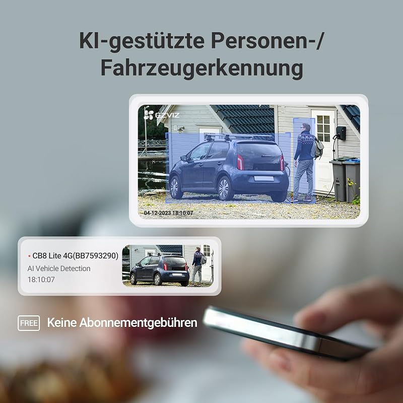4G LTE Überwachungskamera Aussen Solar, CB8 Lite 4G mit 5W Solarpanel