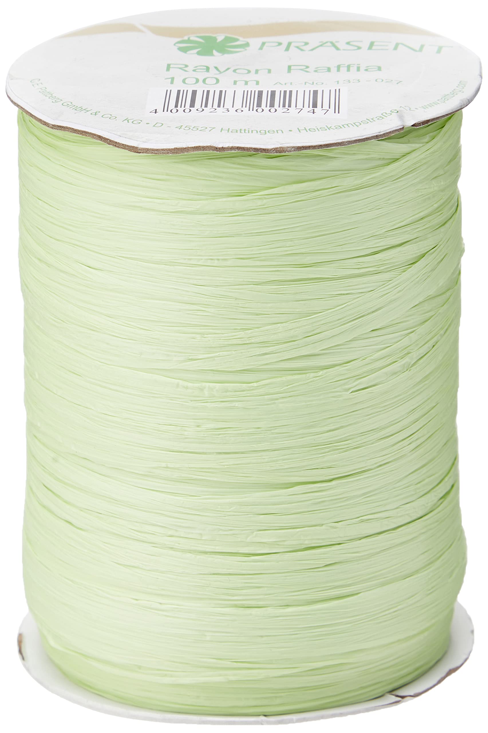PRÄSENT - Rayon Raffia Biodegradable Ribbon Lime Green 100 meter spool