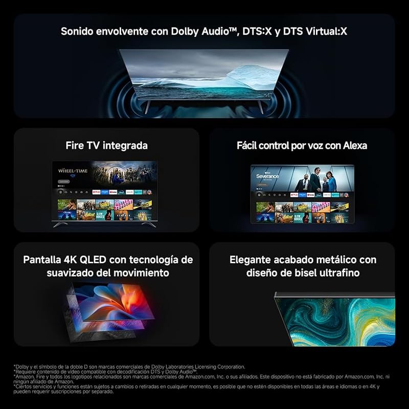 Pro TV 43 polegadas 2026, 4K UHD QLED Smart Fire TV, L43MB-FPVEU