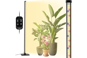 GLOWRIUM Grow Light with Auto-Timer, Hanging and Standing Grow Lights for Indoor Plants,3 Light Modes, Detachable Full Spectrum Plant Lights for Wide Area Coverage in Indoor Plants (60 in)