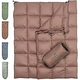 Noora North Down Camping Blanket with Footbox – Lightweight, Packable, Water Resistant Backpacking Quilt & Warm Puffy Compact Outdoor Throw – 52x77 with Stuff Sack for Stadium, Hiking & Travel
