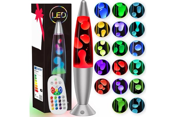 16" LED Liquid Motion Lamp Night Light, 17 Colors Changing Liquid Motion LED Lights, Remote Control Motion Light Table Lamp f