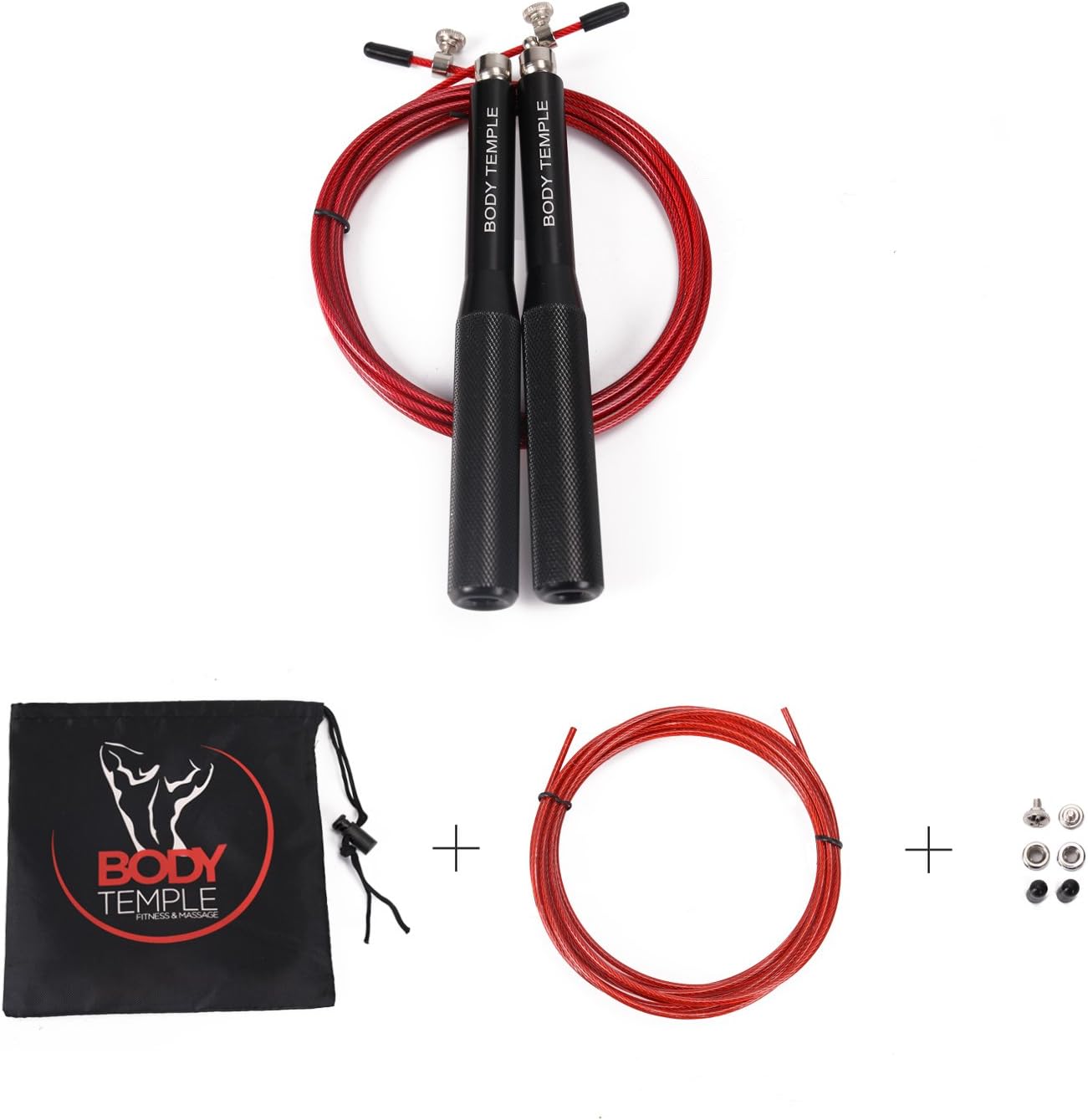 Speed Jump Rope with Swivel Ball for Flawless 360 Rotation - Adjustable for All Heights - Ideal for Double Under Crossfit, WOD, MMA, Boxing - Convenient Carrying Bag - Extra Screws & Replacement Cable