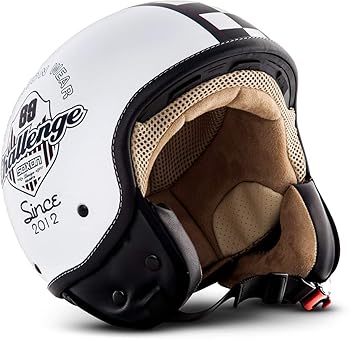 Soxon Jethelm Motorradhelm, Weiß, L (59-60)