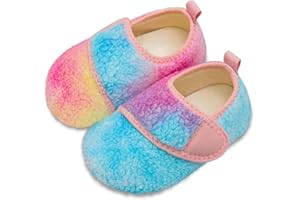 Scurtain Toddler Warm Winter House Slippers Baby Boys Girls Indoor Home Slippers Cozy Lightweight Non-Slip Shoes For Infant Kids Plush Linned