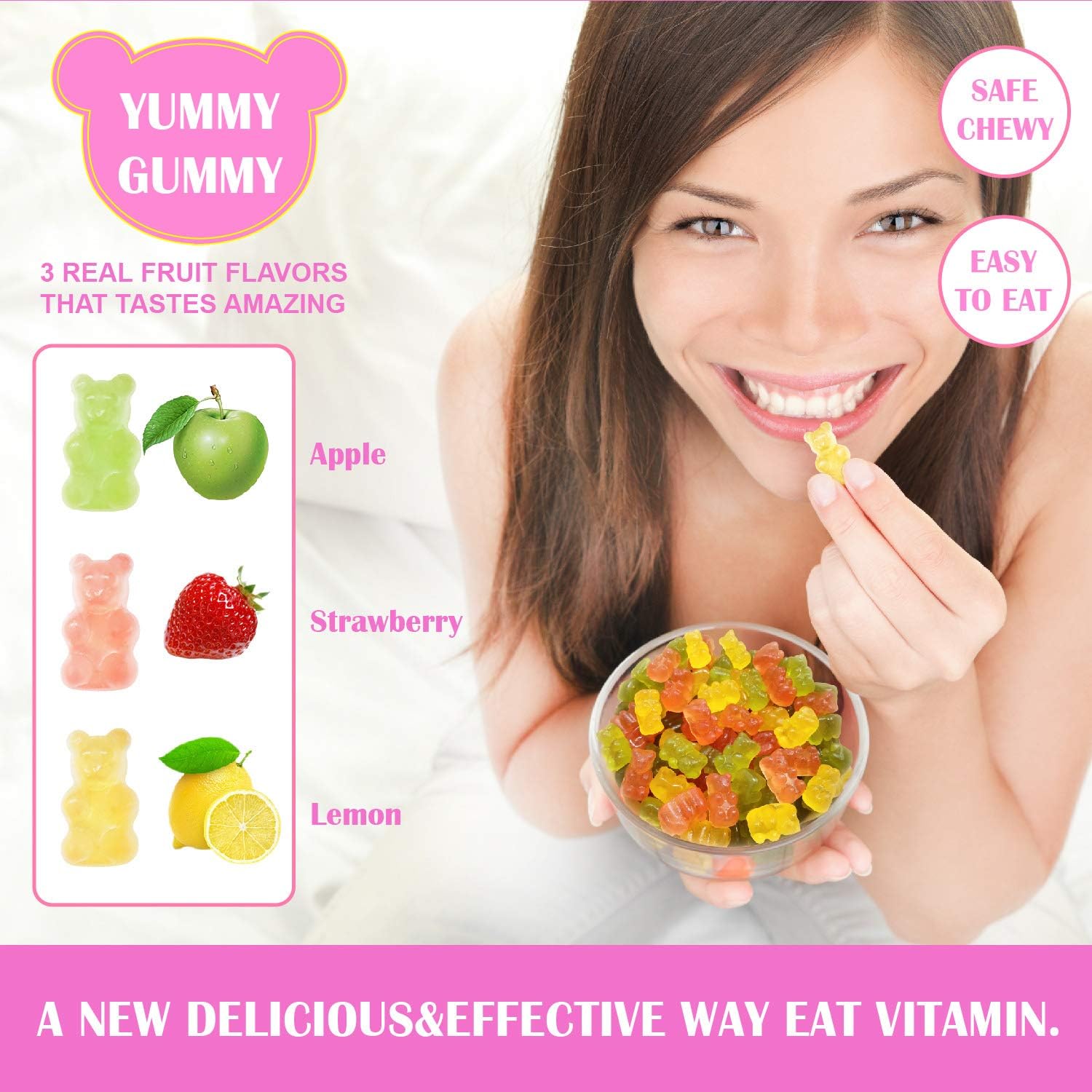 Vegepower Biotin Vitamin Gummies 10000 mcg for Fast Hair Growth, Skin and Nails-Collagen Booster Plus Multivitamin C & E, Vegan, Pectin-Based, Non-GMO, for Women Men-3 Natural Fruit Flavors: Health & Personal Care