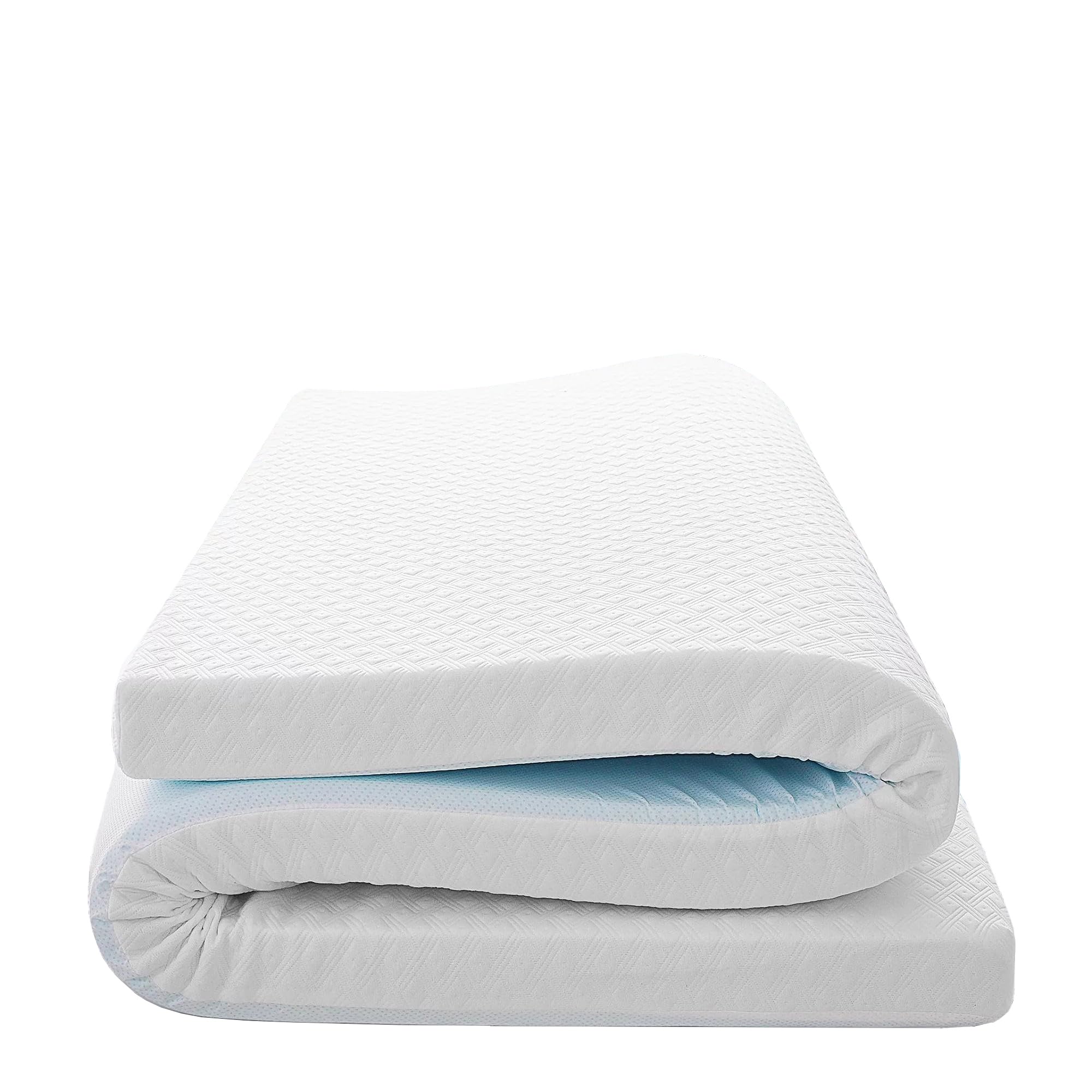 Twin Size Gel Memory Foam Mattress Topper, Cooling Mattress Pad for Back Pain, with Removable Cover, Comfort Body Support & Pressure Relief
