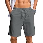 COOFANDY Men's Casual Shorts Lightweight Elastic Waist Drawstring Summer Beach Shorts with Pockets