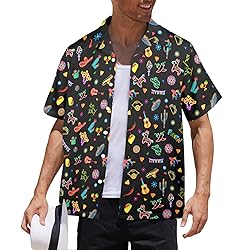 HUGLAZY Fiesta Shirt for Men Mexican Button Down
