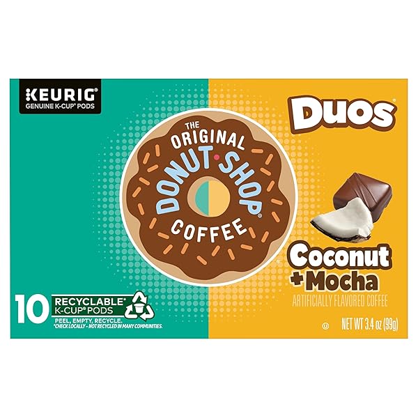 DONUT SHOP COFFEE, COFFEE KCUP COCONUT MOCHA 10 COUNT, 3.4 OUNCE