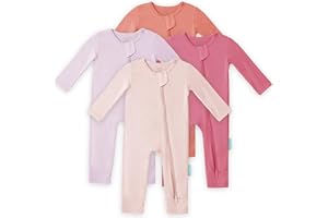 PurComfy Baby Long Sleeve Romper Jumpsuit, Premium Soft Rayon One Piece Pajamas Boy Girl 2-Way Zipper Coverall Sleeper