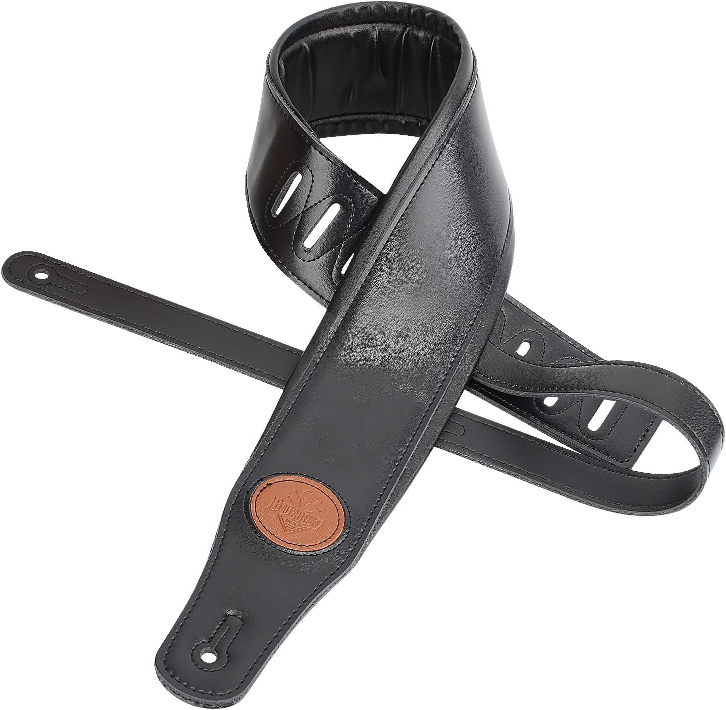 BluesBay Premium Leather Guitar StrapDual Padded3.3''Wide