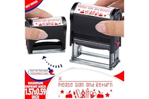 Bertiveny Please Sign and Return Stamps Teacher Self-Inking Parent Signature Stamps for School Supplies Self-Inking Teacher Stamps for Grading