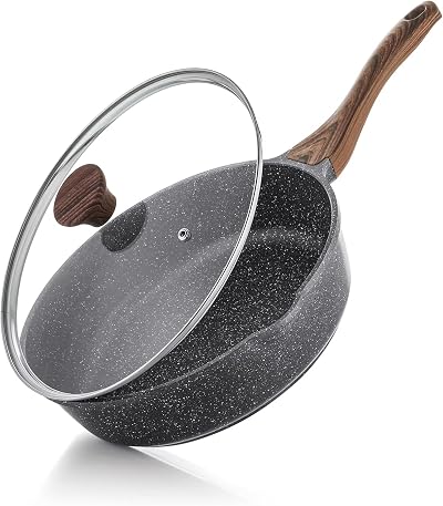 SENSARTE Nonstick Skillet Deep Fry Pan 26 cm 4 Litre with Lid Induction