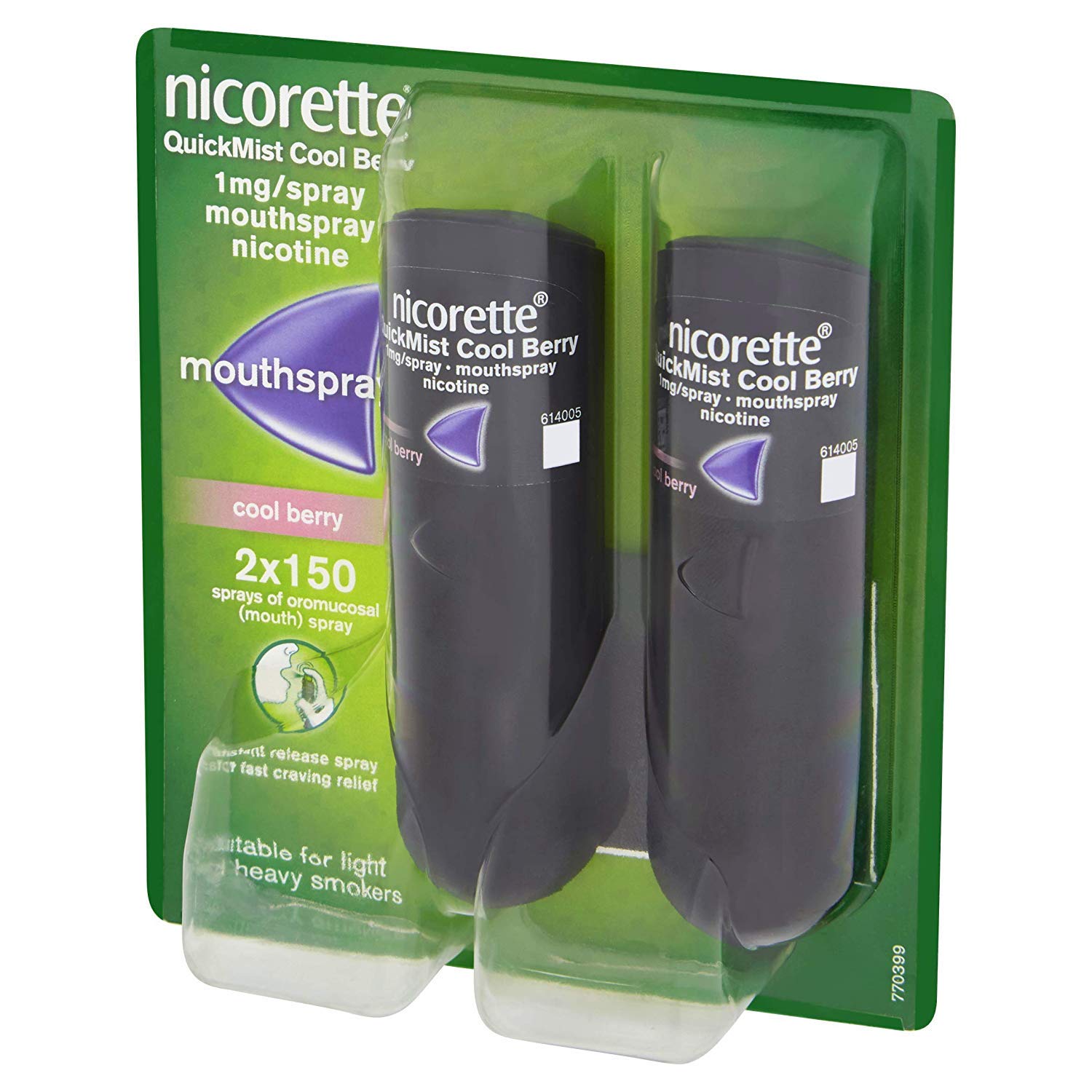 Quickmist Mouthspray Duo Pack, 1 mg, Cool Berry (Stop