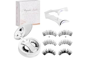 Magnetic Eyelashes, 2 Pairs Natural Look Magnetic Lashes with Applicator Reusable Magnetic Lashes with No Glue applicator Eas