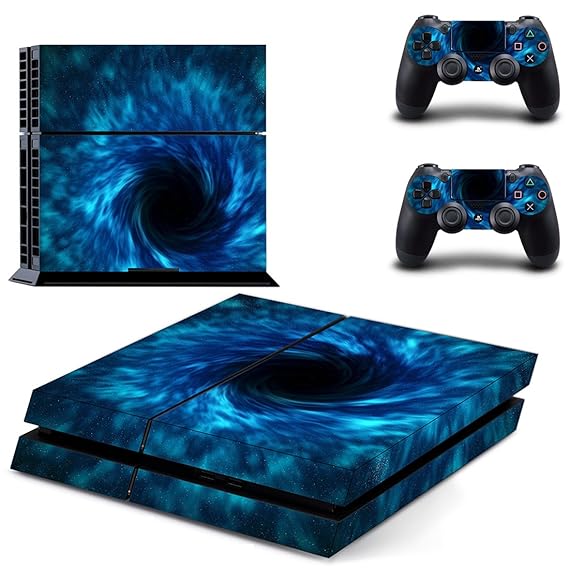 skinown Blau Loch Aufkleber Haut Aufkleber Cover für Sony PS4 Playstation 4 Konsole und Controller