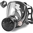 AMZYXUAN Gas Masks Survival Nuclear and Chemical, Gas Mask with 40mm Activated Carbon Filter, Full Face Respirator Mask for Gases, Chemicals, Vapors, Spray Paint, Dust, Welding