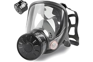 AMZYXUAN Gas Masks Survival Nuclear and Chemical, Gas Mask with 40mm Activated Carbon Filter, Full Face Respirator Mask for Gases, Chemicals, Vapors, Spray Paint, Dust, Welding