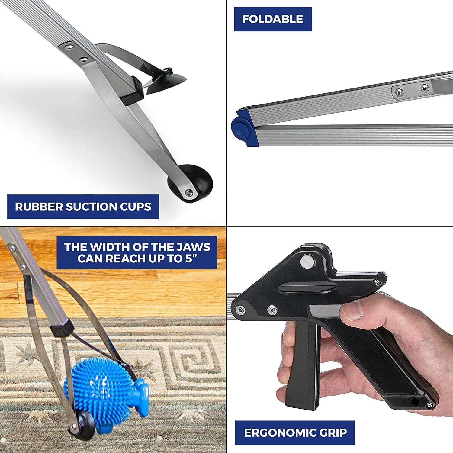 Reacher Grabber Tool - Gripping Device - Lightweight Durable Folding Claw Extends Arm Reach to 32 Inches Ideal Indoor and Outdoor Reaching Mobility Aid and Trash Grabber Picker Upper Tool: Health & Personal Care
