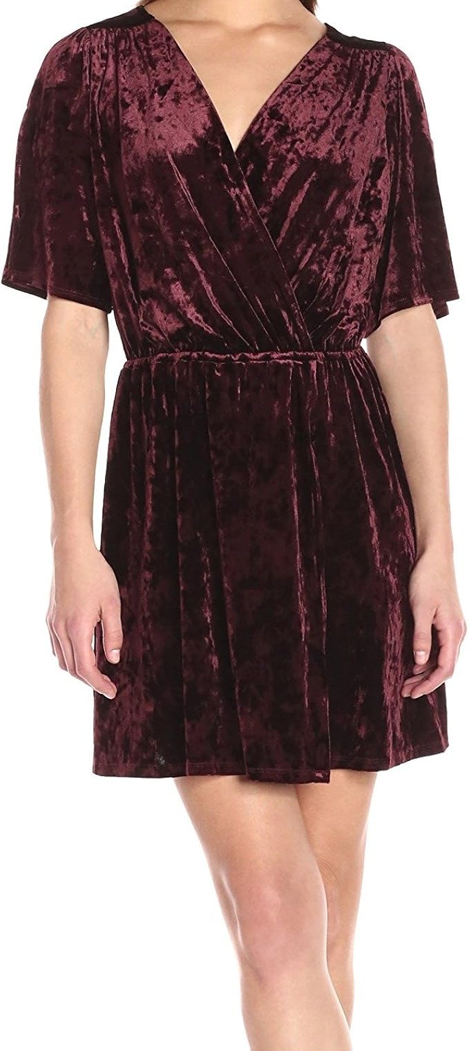 velvet surplice dress
