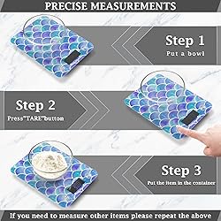 Colorful Mermaid Food Scale Waterproof Digital