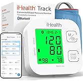 iHealth Track Smart Upper Arm Blood Pressure Monitor with Wide-Range Cuff | Bluetooth BP monitor for standard to large adult arms, compatible with iOS and Android