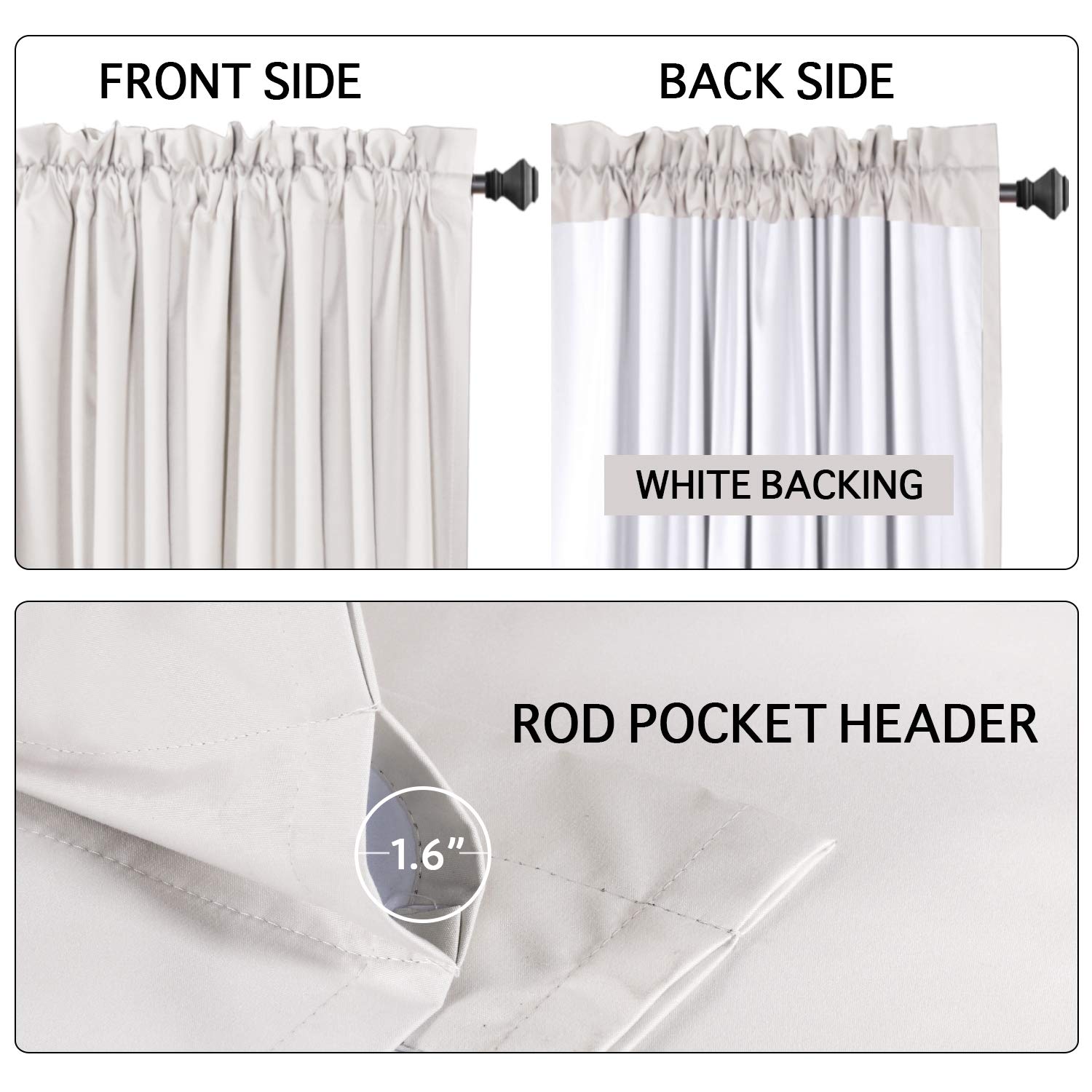 2 Bonus Tie Backs 1 Pair W52 X L45 Inches Natural Flamingo P