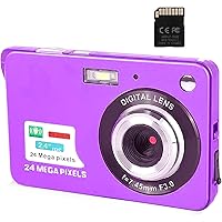 Digital Camera,2.4 Inch FHD Pocket Cameras Rechargeable 24MP Camera for Backpacking with 8X Digital Zoom Compact Cameras…