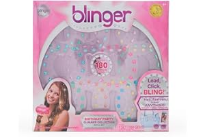 blinger Glimmer Collection Refill Pack | Birthday Party | 12 Discs – 180 Gems | Bling in Brush Out | Works with blinger Hair 