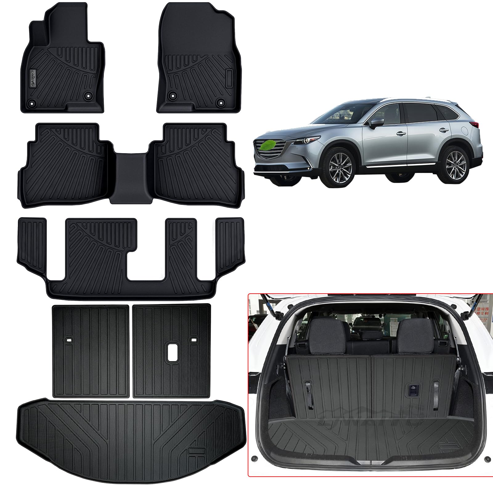 LJWAITO Floor Mats & Trunk Mat & Backrest Mat