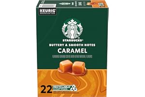Starbucks K-Cup Coffee Pods, Caramel Naturally Flavored Coffee For Keurig Brewers, 100% Arabica, 1 Box (22 Pods)