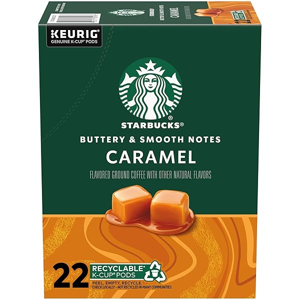 STARBUCKS K-CUP COFFEE PODS, CARAMEL NATURALLY FLAVORED COFFEE...