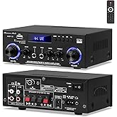 Beffkkip Amp10 Amplifier Home Audio,400W Power Amplifier 2 Channel Stereo Receiver with Bluetooth 5.0,Active Subwoofer Output, FM Radio, USB/SD/AUX, MIC, Remote Control for Home Theater