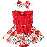 Mubineo Baby Girl Summer Clothes Outfits Sleeveless Lace Floral Romper Dress Newborn Outfit