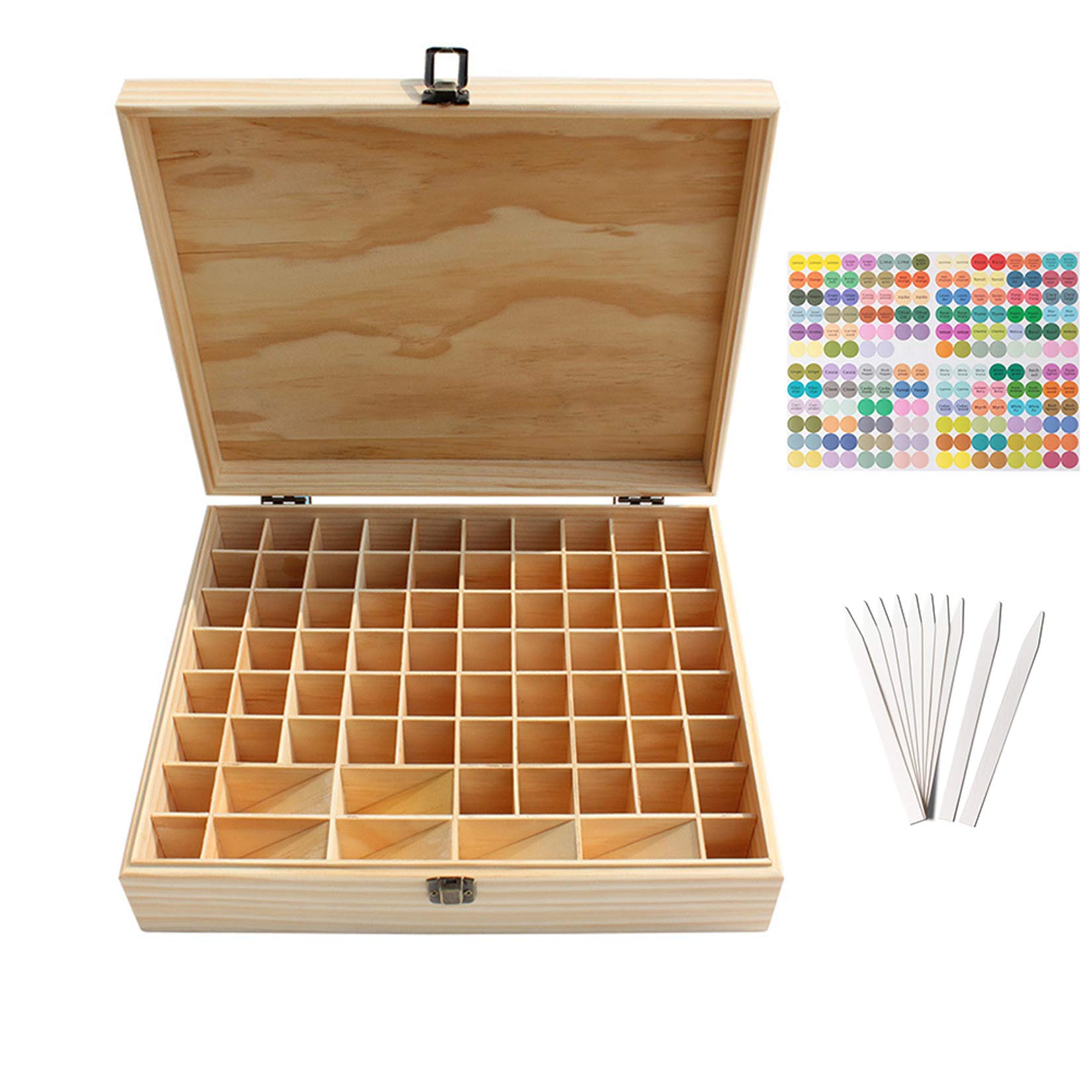 Photo 1 of Pure Vie Wooden Essential Oil Storage Box Home Fragrance Carrier Case, Holds 74 Bottle (Fits 5-20ml) - Aromatherapy Organizer Makeup Nail Polish Perfume Container - Keep Your Oil Safe & Space Saver