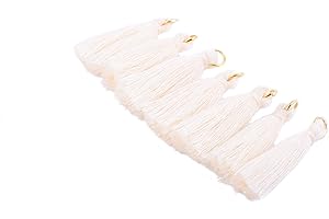 KONMAY Mini Crafting Tassels with Golden Jump Ring, 50pcs 1.4 Inches Small Cotton Thread Tassels for Jewelry Making, Crafting, Bag Accessories, Decoration and DIY
