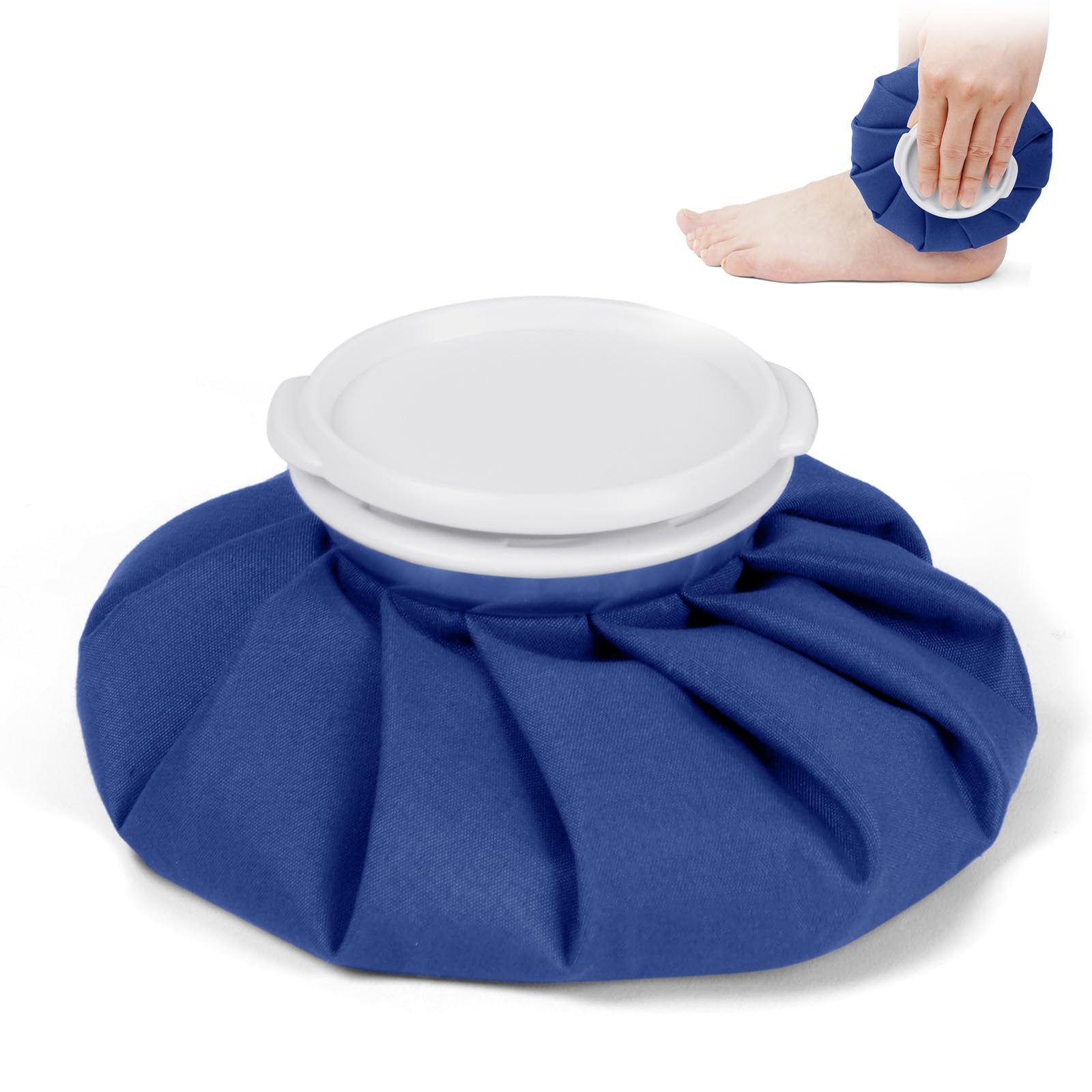 AOOWU Ice Bag for Injuries, Ice Pack for Reusable, Ice Bag Hot Water Bag for Hot & Cold Therapy and Pain Relief with Cover, First Aid Therapy Pack Relief Sport Injuries, No-Leak Breathable Ice Bag 6"