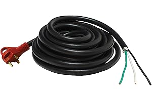 Valterra A10-3025END Mighty Cord 30 Amp Non-Detachable Power Cord w/Handle - 25', Red