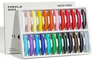 MIROLA KIDS 24 Colors Beeswax Crayons For Toddlers 1-3,Non-Toxic Crayons with 108 Free Coloring Books PDF Pages, Safe for Babies and Toddlers, Washable Crayons For Kids Ages 4-8 Unbreakable, Easy To Hold