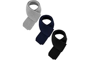 Fourluoo 3 Pcs Kids Winter Knitted Scarves Boys Girls Winter Knitted Scarves Suitable for Keeping the Neck Warm for Children