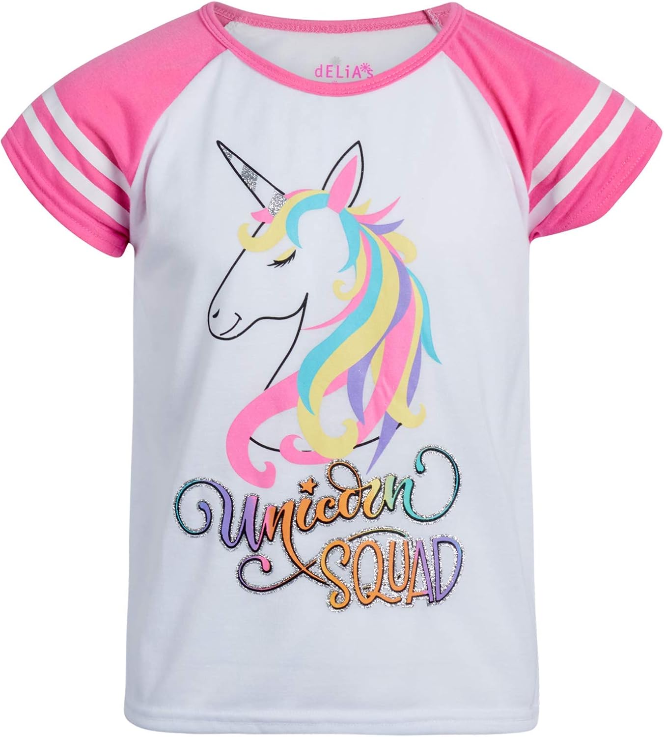 dELiAs Girls’ Pajama Set – 6 Piece Nightshirt, Tee, and Shorts (Little/Big Girl), Size 14/16, Unicorn Squad/Dreamer: Clothing