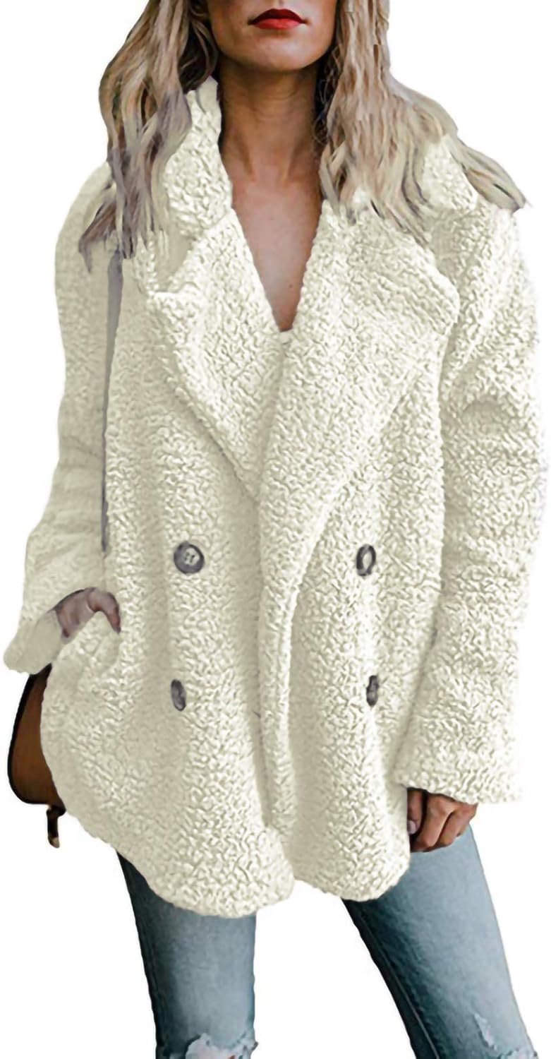 LICHUXIN Damen Teddy Jacke, beiläufige vordere Faux Fleece